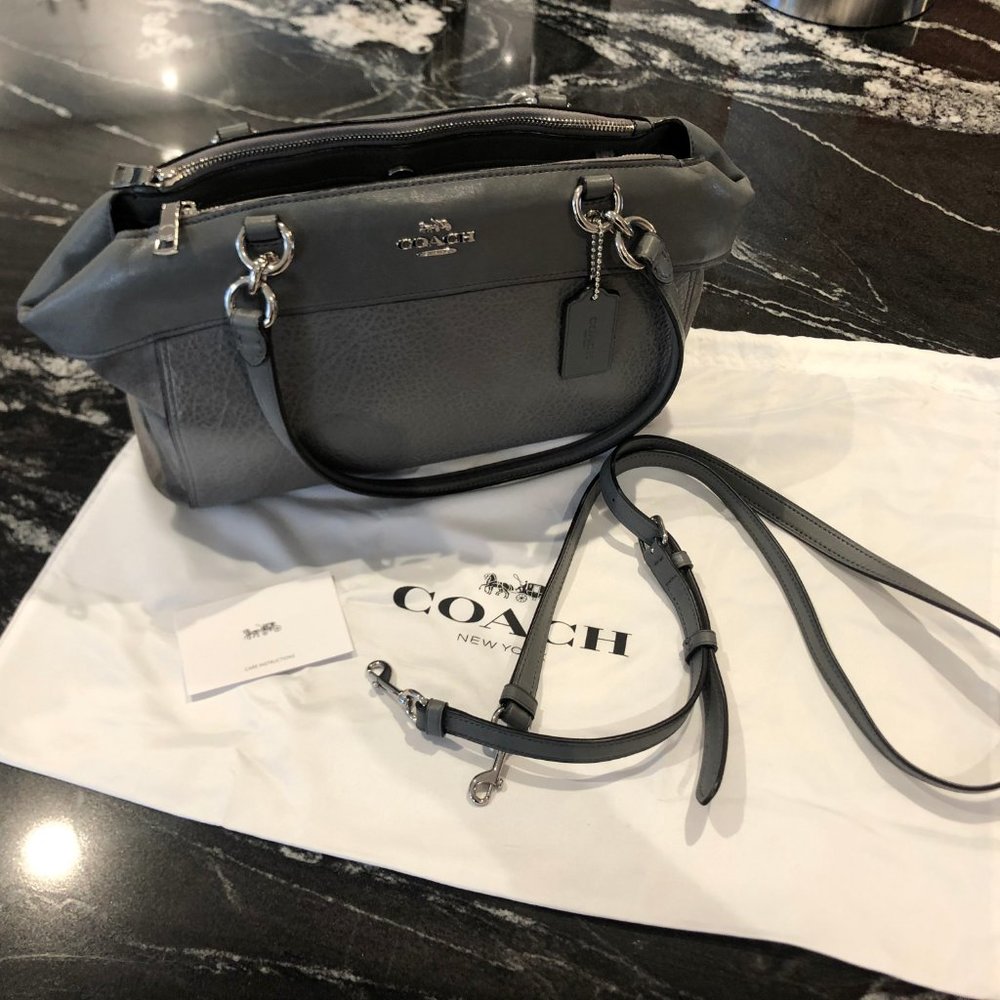 Coach Heather Gray Brooke Carryall Leather & Suede